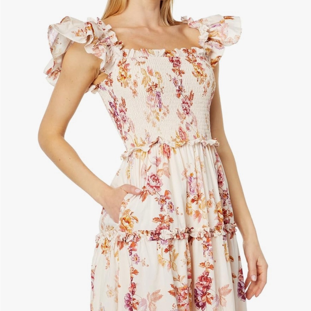 En Saison Cream and Pink Floral Maxi Dress